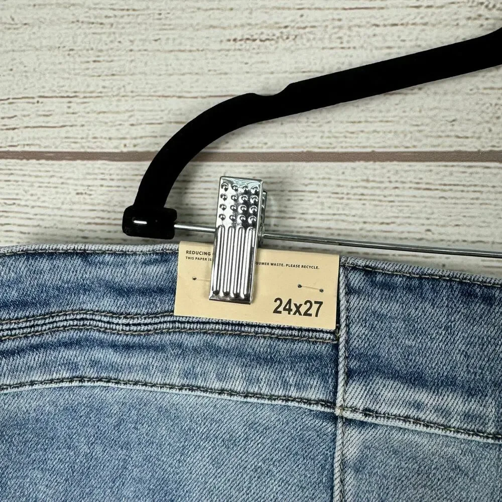 Kancan Plus Size High Rise Ankle Straight Fray Hem Jeans Size 24W_6